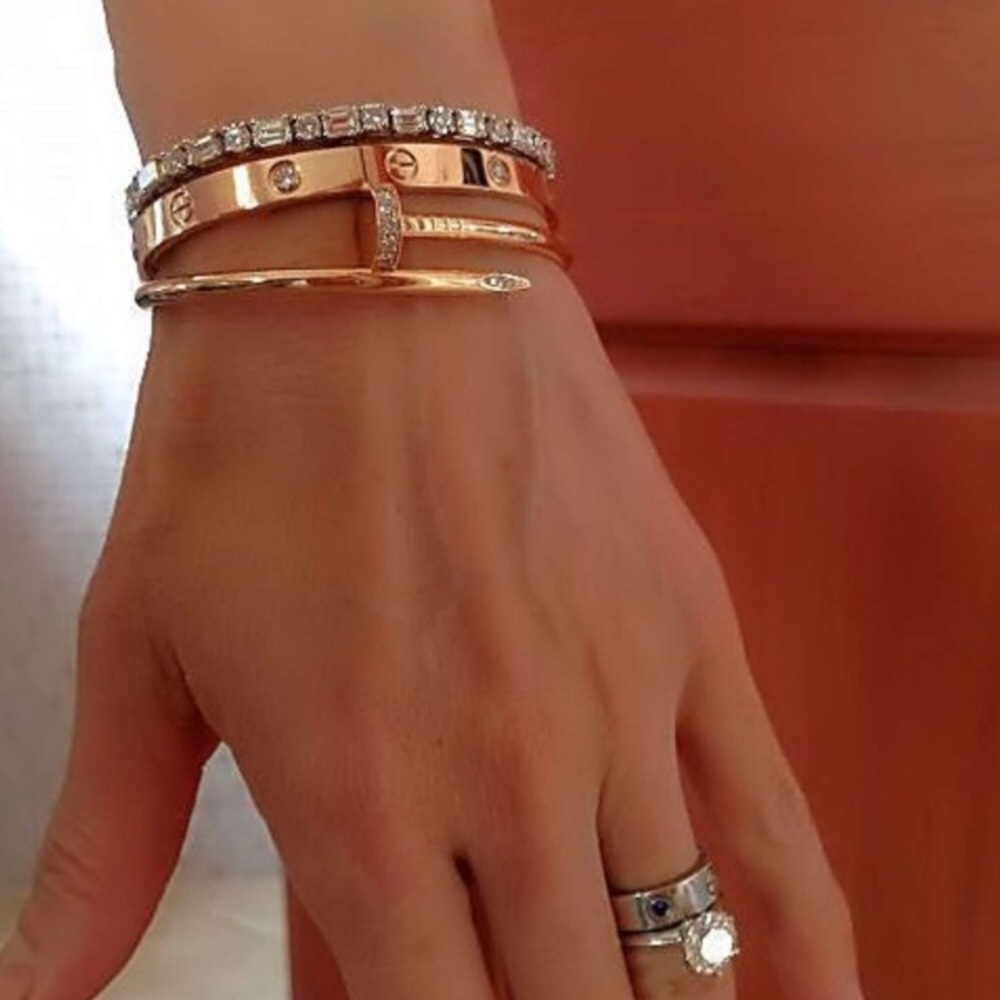 Rose gold nail cuff bracelet